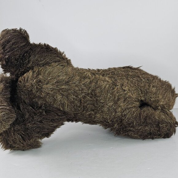 Vintage Hermann Teddy Original Plush Dog With Red Collar Brown Stuffed Animal - Picture 9 of 9